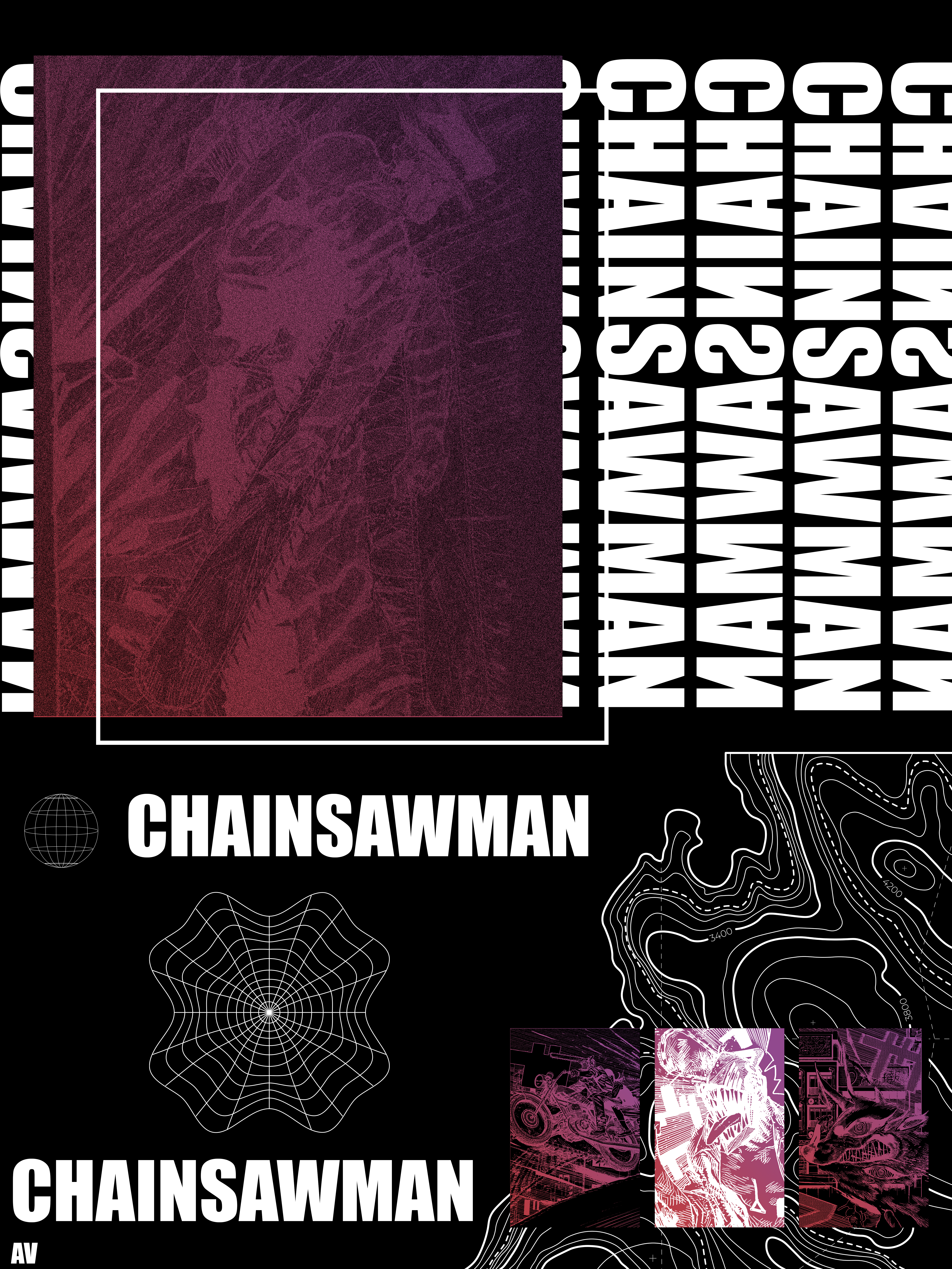 Visuel 1 — Poster Style Brutalism de Chainsaw Man